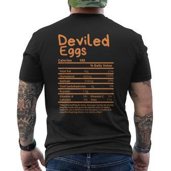 Thanksgiving Deviled Eggs Nutritional Facts Label Foods Mens Back Print T-shirt | Mazezy