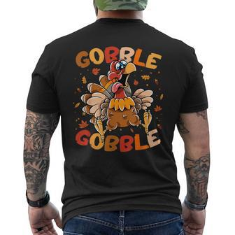 Thanksgiving Turkey Gobble Gobble Men's T-shirt Back Print - Monsterry DE