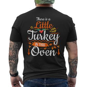 Thanksgiving Outfit Pregnancy Turkey Pregnant Clothes Gift Mens Back Print T-shirt | Mazezy