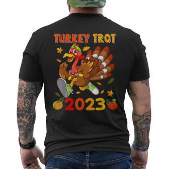 Thanksgiving Turkey Trot 2023 Pumpkin Autumn Turkey Running Men's T-shirt Back Print - Thegiftio UK