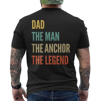 The Dad The Man The Anchor The Legend Mens Back Print T-shirt | Mazezy
