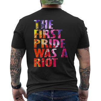 The First Gay Pride Was A Riot Lgbt Abstract Gift Mens Back Print T-shirt | Mazezy
