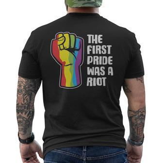 The First Pride Was A Riot Funny Gender Fluid Gift - The First Pride Was A Riot Funny Gender Fluid Gift Mens Back Print T-shirt - Monsterry UK