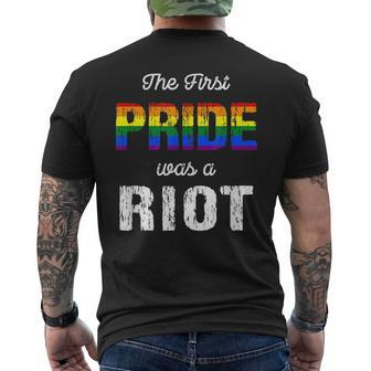 The First Pride Was A Riot Pride Month Gay Lgbt Community Mens Back Print T-shirt | Mazezy