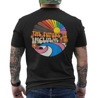 The Future Is Inclusive Lgbt Flag Groovy Gay Rights Pride Mens Back Print T-shirt | Mazezy
