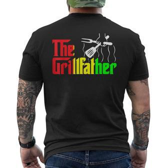 The Grill-Father Junenth Funny Bbq Chef African American Mens Back Print T-shirt | Mazezy AU