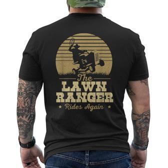 The Lawn Ranger Rides Again - Landscraper Mower Landscaping Mens Back Print T-shirt - Seseable