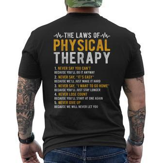 The Laws Of Physical Therapy – Physical Therapist Mens Back Print T-shirt - Monsterry UK