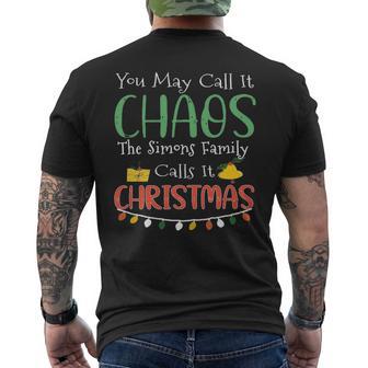 The Simons Family Name Gift Christmas The Simons Family Mens Back Print T-shirt - Seseable