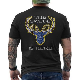 The Swede Is Here Sweden Moose Swedish Elk Flag Pride Nordic Mens Back Print T-shirt | Mazezy