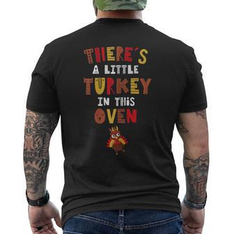 There Is One Little Turkey In This Oven Funny Thanksgiving Mens Back Print T-shirt | Mazezy
