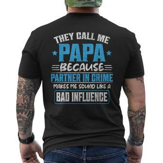 They Call Me Papa Fathers Day For Grandpa Mens Back Print T-shirt | Mazezy