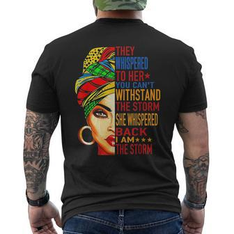They Whispered To Her Melanin Queen Lover Gift Mens Back Print T-shirt | Mazezy