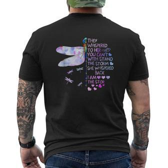 They Whispered To Her You Cant With Stand The Storm Mens Back Print T-shirt | Mazezy
