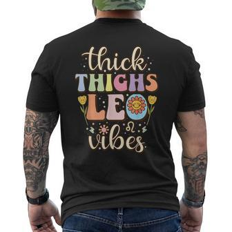 Thick Thighs Leo Vibes Zodiac Sign July August Birthday Leo Mens Back Print T-shirt - Thegiftio UK