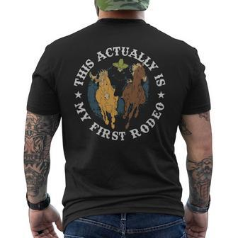 This Actually Is My First Rodeo Funny Cowboy Gift - This Actually Is My First Rodeo Funny Cowboy Gift Mens Back Print T-shirt - Monsterry AU