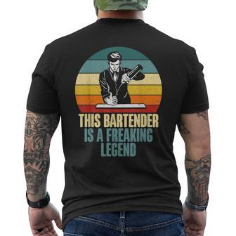 This Bartender Is A Freaking Legend Bartender  Mens Back Print T-shirt