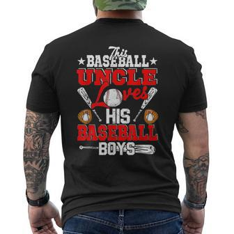 This Baseball Uncle Loves His Baseball Boys Matching Family Mens Back Print T-shirt | Mazezy