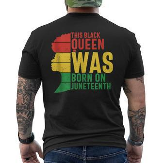 This Black Queen Was Born On Junenth Afro Gemini Birthday Mens Back Print T-shirt | Mazezy DE