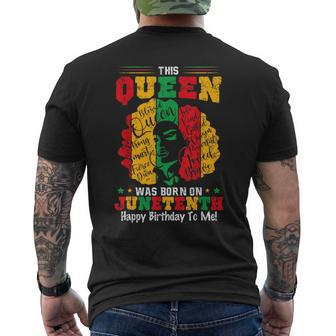 This Black Queen Was Born On Junenth June 19Th Birthday Mens Back Print T-shirt | Mazezy