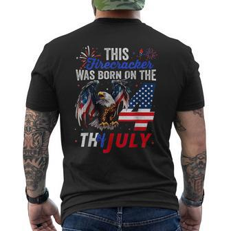 This Firecracker Was Born On The Fourth Of July Birthday Mens Back Print T-shirt | Mazezy