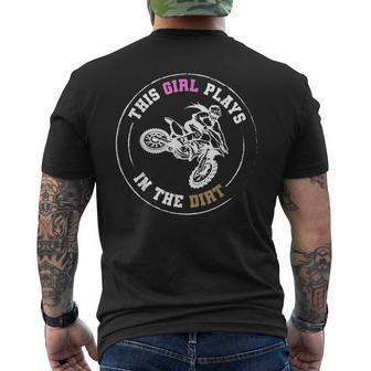 This Girl Plays In The Dirt Biking | Girls Dirt Bike Mens Back Print T-shirt | Mazezy