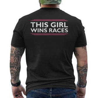 This Girl Wins Races I Cone And Racing Car Design Autocross Racing Funny Gifts Mens Back Print T-shirt | Mazezy