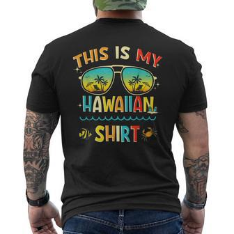 This Is My Hawaiian Tropical Luau Costume Party Hawaii Mens Back Print T-shirt | Mazezy