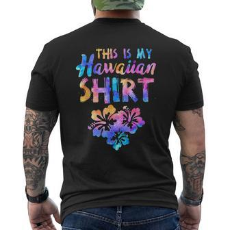 This Is My Hawaiian Tropical Luau Costume Party Hawaii Mens Back Print T-shirt - Monsterry