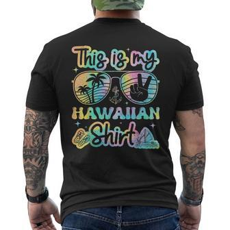 This Is My Hawaiian Tropical Luau Costume Party Tie Dye Cute Mens Back Print T-shirt | Mazezy CA