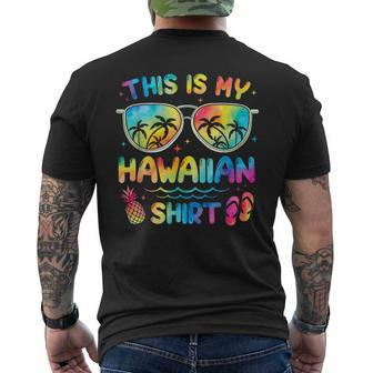 This Is My Hawaiian Tropical Luau Summer Party Hawaii Mens Back Print T-shirt | Mazezy