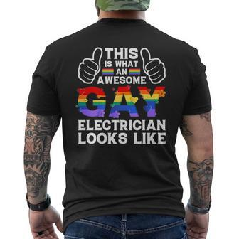 This Is What A Gay Electrician Looks Like Lgbtq Pride Month Mens Back Print T-shirt | Mazezy