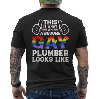 This Is What A Gay Plumber Looks Like Lgbtq Pride Month Love Mens Back Print T-shirt | Mazezy