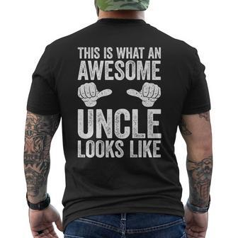 This Is What An Awesome Uncle Looks Like Mens Back Print T-shirt | Mazezy