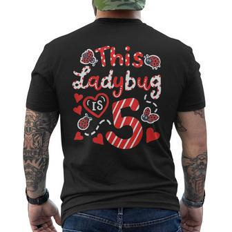 This Ladybug Is 5 Years Old 5Th Birthday Girl Family Ladybug Mens Back Print T-shirt - Seseable