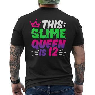 This Slime Queen Is 12 Years Old Girls 12Th Birthday Party Mens Back Print T-shirt | Mazezy