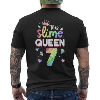This Slime Queen Is 7 Year Old 7Th Birthday For Girls Mens Back Print T-shirt - Seseable