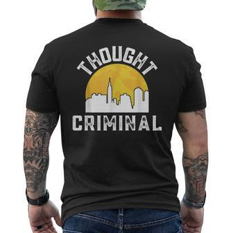Thought Criminal Free Thinking Free Speech New Yorker Nyc Mens Back Print T-shirt | Mazezy