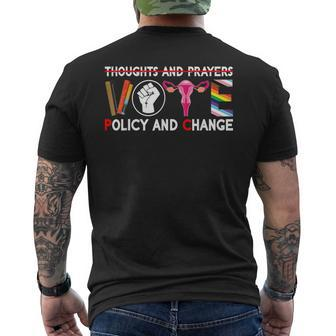 Thoughts And Prayers Vote Policy And Change Equality Rights Men's T-shirt Back Print - Seseable