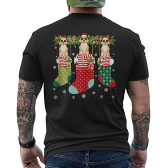 Three Honey Badger In Socks Ugly Christmas Sweater Party Men's T-shirt Back Print - Monsterry DE