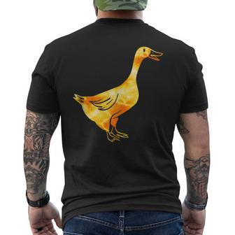 Tie-Dye Goose Golden Orange Retro & Vintage Goose Design Mens Back Print T-shirt | Mazezy