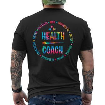 Tie Dye Health Coach Medical Assistant Nutritionist Men's T-shirt Back Print | Mazezy
