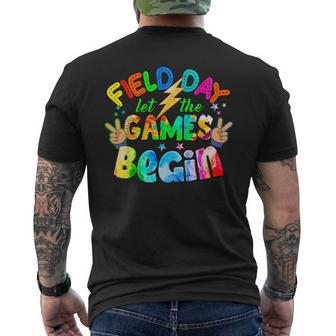 Tie Dye Let The Games Begin Retro Field Day 2023 Men's Back Print T-shirt | Mazezy