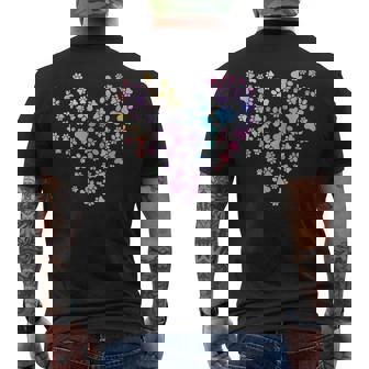 Tie Dye Love Dog Paw Print Heart Animal Lover Dog Lovers Men's T-shirt Back Print