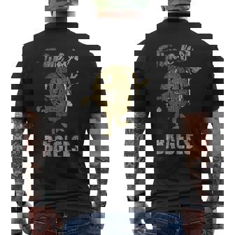 Time For Bagels Breakfast Food Men's T-shirt Back Print | Mazezy