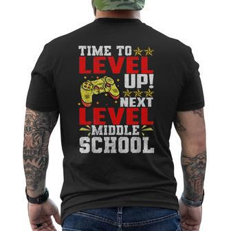 Time To Level Up Next Middle School Graduation Video Game Mens Back Print T-shirt - Seseable