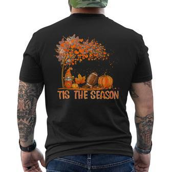 Tis The Season Gnome Pumpkin Spice Football Thanksgiving Men's T-shirt Back Print - Monsterry AU