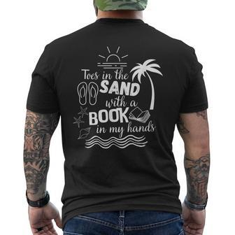 Toes In The Sand With A Book In My Hands Read Book Beach Mens Back Print T-shirt | Mazezy