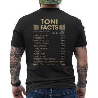 Toni Name Gift Toni Facts Mens Back Print T-shirt - Seseable