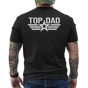 Top Dad Gifts Fathers Day For Daddy Dad Retro Patriotic Mens Back Print T-shirt - Seseable